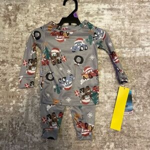 Disney Cars Holiday Kids Pajamas with Fun Christmas Print - Gray size 12M-NWT
